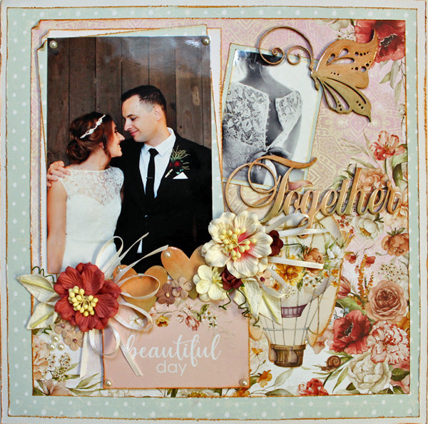 Vintage Wedding Day Scrapbook Layout