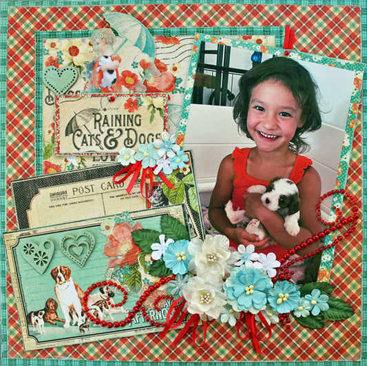 It's Raining Cats and Dogs - double page - Paper Roses Scrapbooking